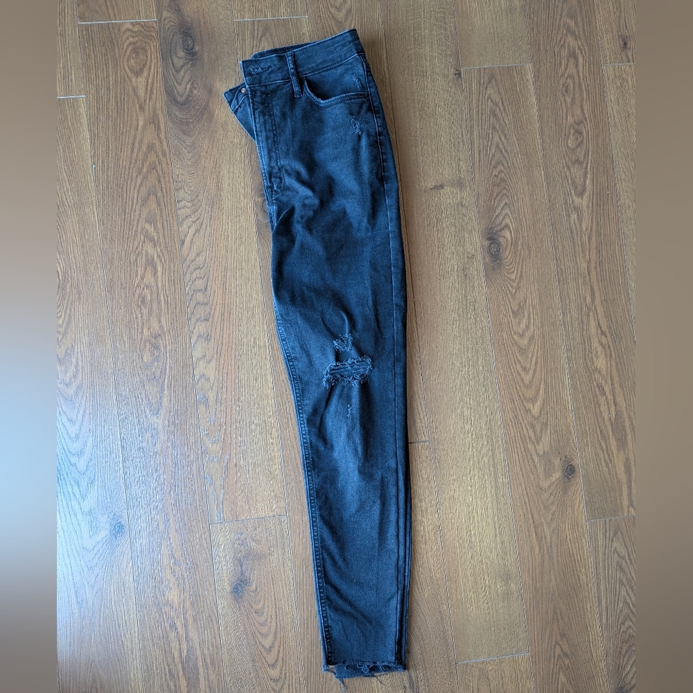 Old Navy High Rise Fits Your Way Jean Distressed Women Size 8-12 Black